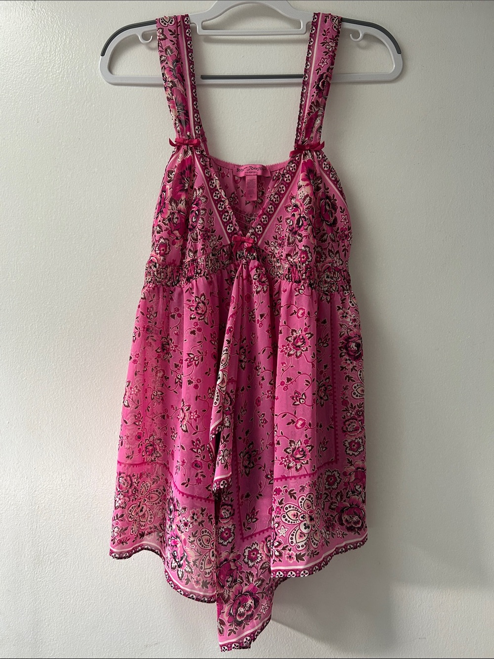 Betsey Johnson Pink Floral Paisley Chemise